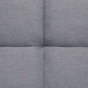 Divano Letto Rivestito In Tessuto Grigio A 3 Posti Schienale Reclinabile Quadrato Trapuntato