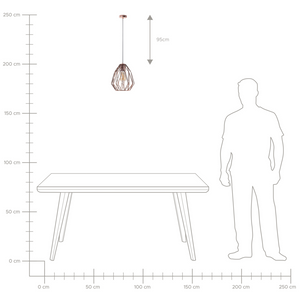 Lampada a 1 Luce con Paralume in Filo Metallico Ramato Traforato