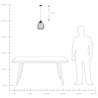 Lampada a 1 Luce con Paralume in Filo Metallico Nero Traforato