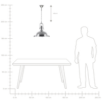 Lampada a Sospensione in Metallo Argento Cromato Task Illuminazione Industrial