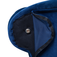 Chaise longue di colore blu versione destra in Velluto abbottonato testa chiodata Stile Chesterfield