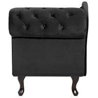 Chaise longue Nero versione destra Velluto abbottonato testa chiodata