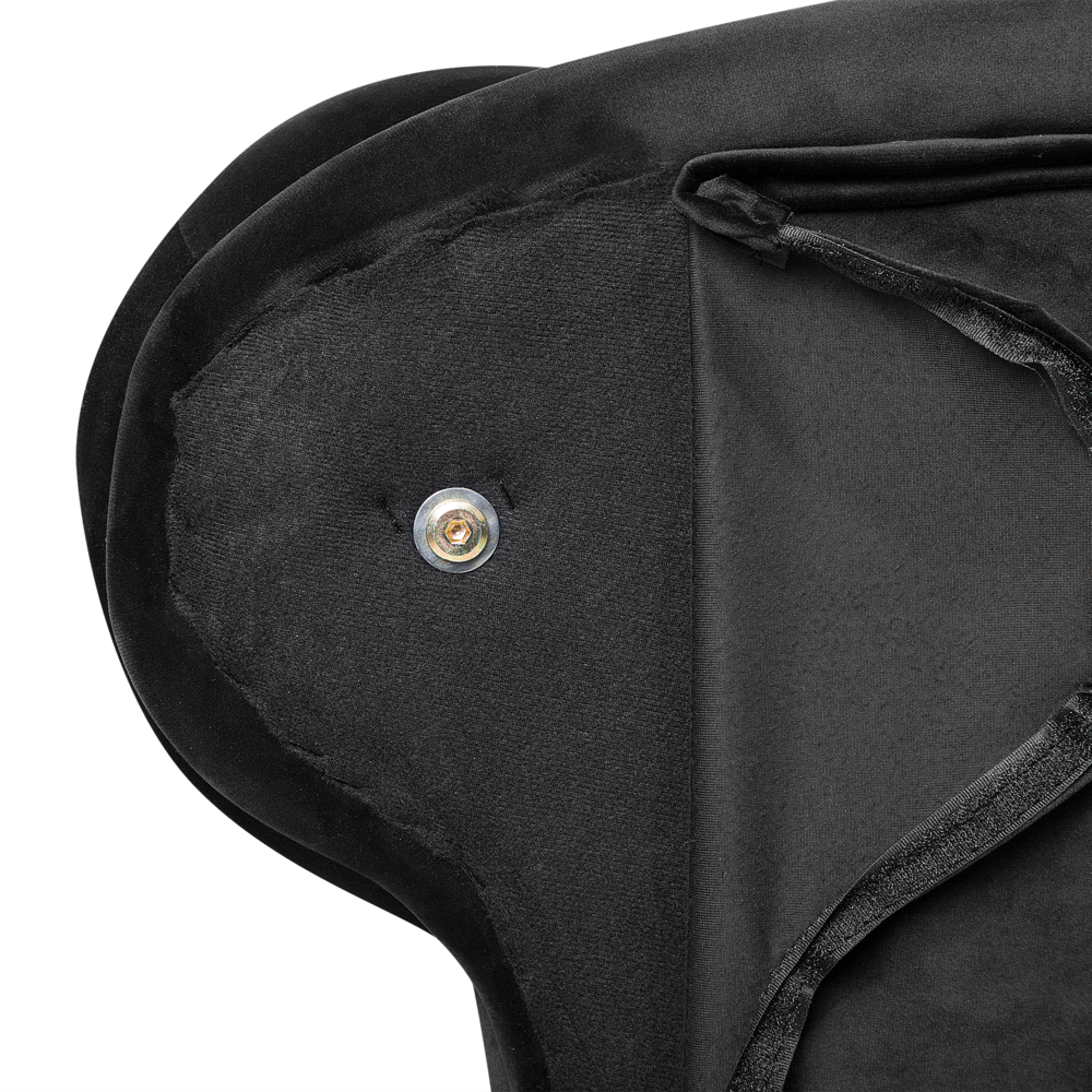 Chaise longue Nero versione destra Velluto abbottonato testa chiodata