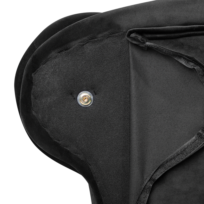 Chaise longue Nero versione destra Velluto abbottonato testa chiodata