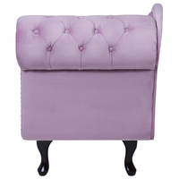 Chaise Longue in Velluto color Viola Versione Destra Stile Chesterfield con bottoni