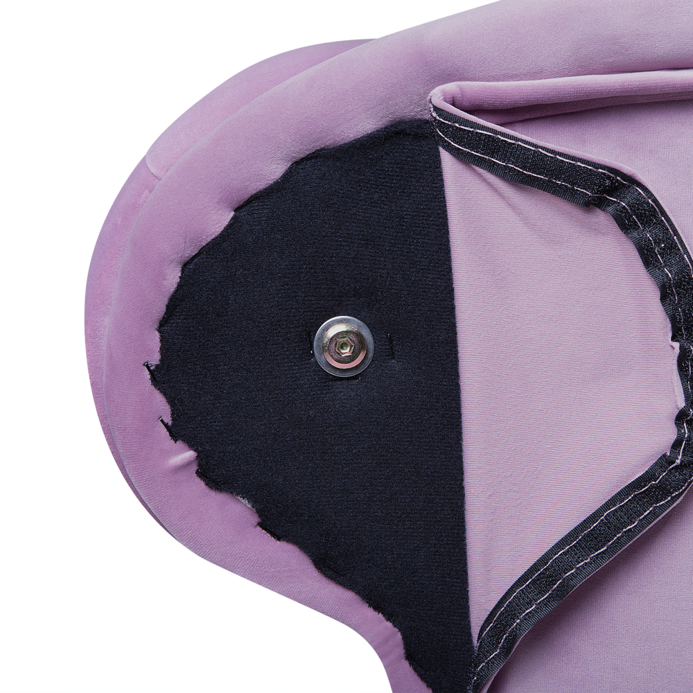 Chaise Longue in Velluto color Viola Versione Destra Stile Chesterfield con bottoni