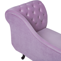 Chaise Longue in Velluto color Viola Versione Destra Stile Chesterfield con bottoni