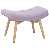 Sedia Wingback con tessuto ottomana in velluto lilla abbottonato in stile retrò