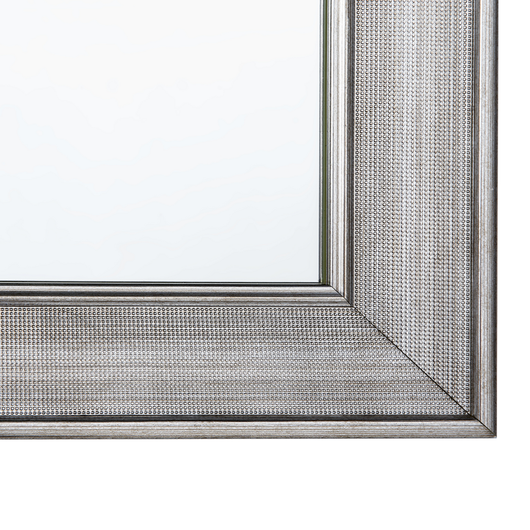 Specchio da Parete Argento 50 x 130 cm Verticale Soggiorno Camera da Letto Comò Finitura Gesso