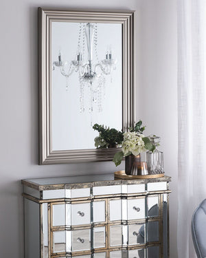 Specchio da parete argento 61 x 91 cm rettangolare moderno semplice minimalista camera da letto soggiorno