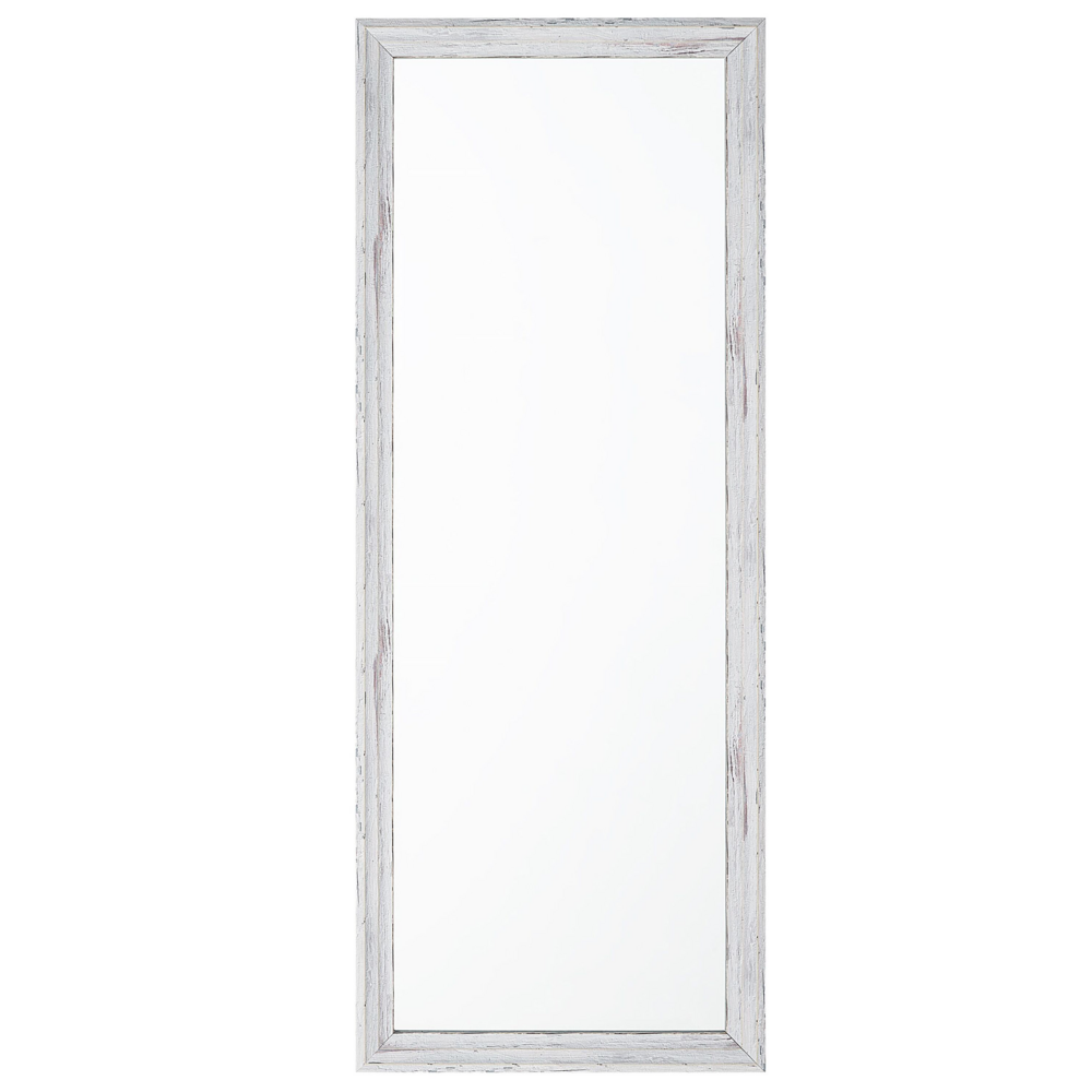 Specchio da parete bianco effetto legno 50 x 130 cm rettangolare verticale minimalista scandinavo
