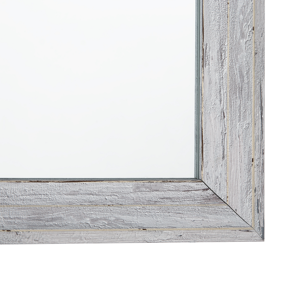 Specchio da parete bianco effetto legno 50 x 130 cm rettangolare verticale minimalista scandinavo