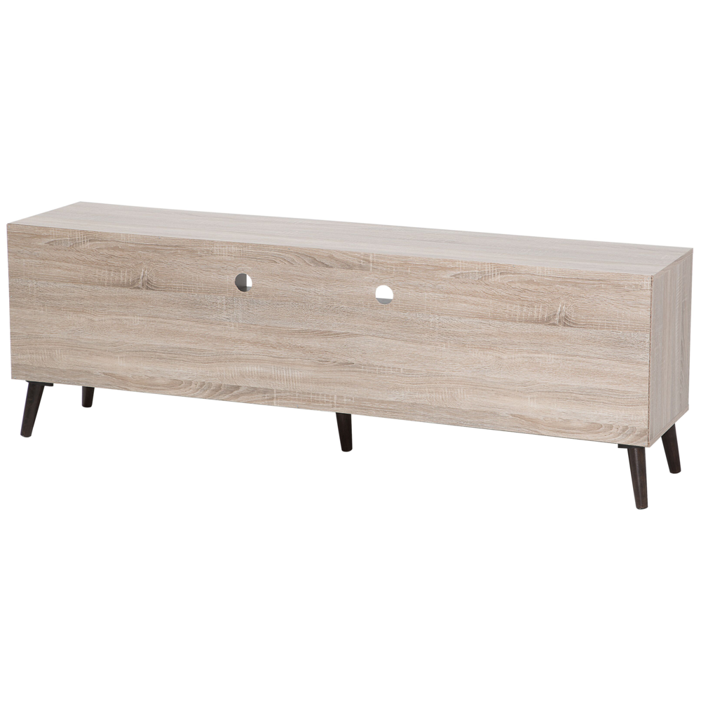 Mobile TV in legno chiaro con grigio per TV fino a 78ʺ con 2 ripiani