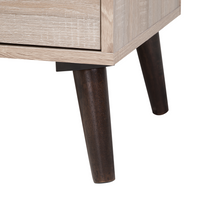 Mobile TV in legno chiaro con grigio per TV fino a 78ʺ con 2 ripiani