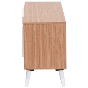 Mobile TV in legno chiaro con bianco per TV fino a 78ʺ con 2 ripiani