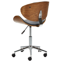 Sedia da scrivania Sedile regolabile in altezza con alzata a gas imbottita in ecopelle nera con sedia girevole per operatore