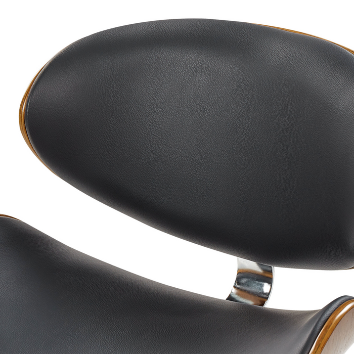 Sedia da scrivania Sedile regolabile in altezza con alzata a gas imbottita in ecopelle nera con sedia girevole per operatore