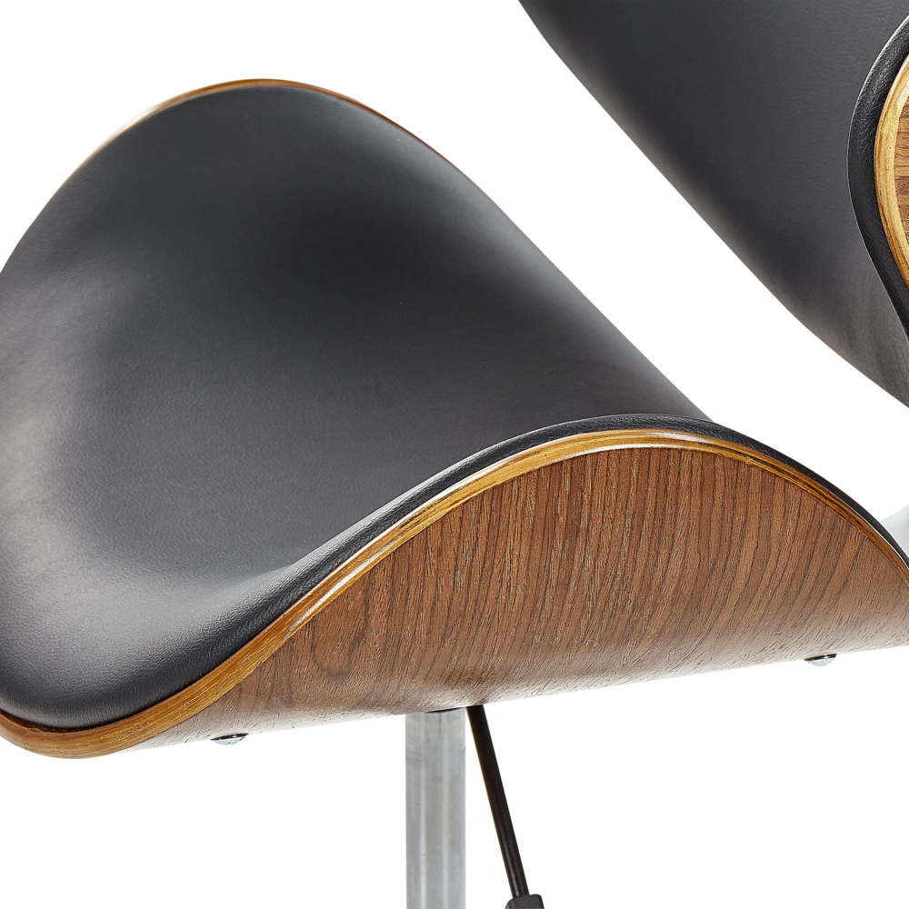 Sedia da scrivania Sedile regolabile in altezza con alzata a gas imbottita in ecopelle nera con sedia girevole per operatore