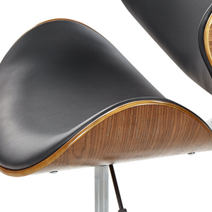 Sedia da scrivania Sedile regolabile in altezza con alzata a gas imbottita in ecopelle nera con sedia girevole per operatore