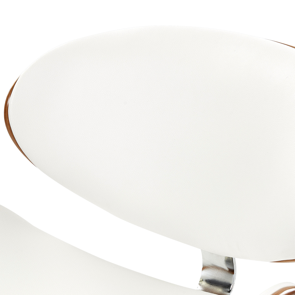 Sedia da scrivania imbottita in ecopelle bianca con alzata a gas regolabile in altezza con sedia girevole per operatore