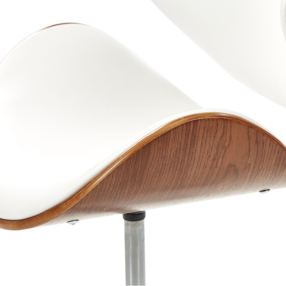 Sedia da scrivania imbottita in ecopelle bianca con alzata a gas regolabile in altezza con sedia girevole per operatore