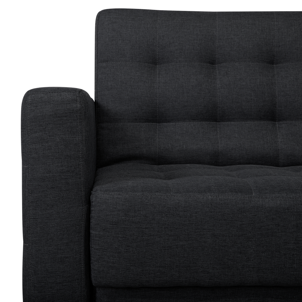 Divano letto angolare in tessuto grigio grafite versione sinistra