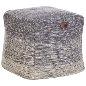 Pouf in tessuto di colore grigio e bianco in cotone 3 strisce cubo stile Boho scandinavo