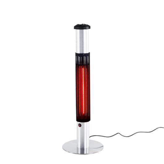 Riscaldamento da esterno stufa da pavimento da giardino nero e in vetro