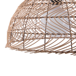 Lampada a sospensione in vimini Rattan a forma di campana Lampada a sospensione in stile boho