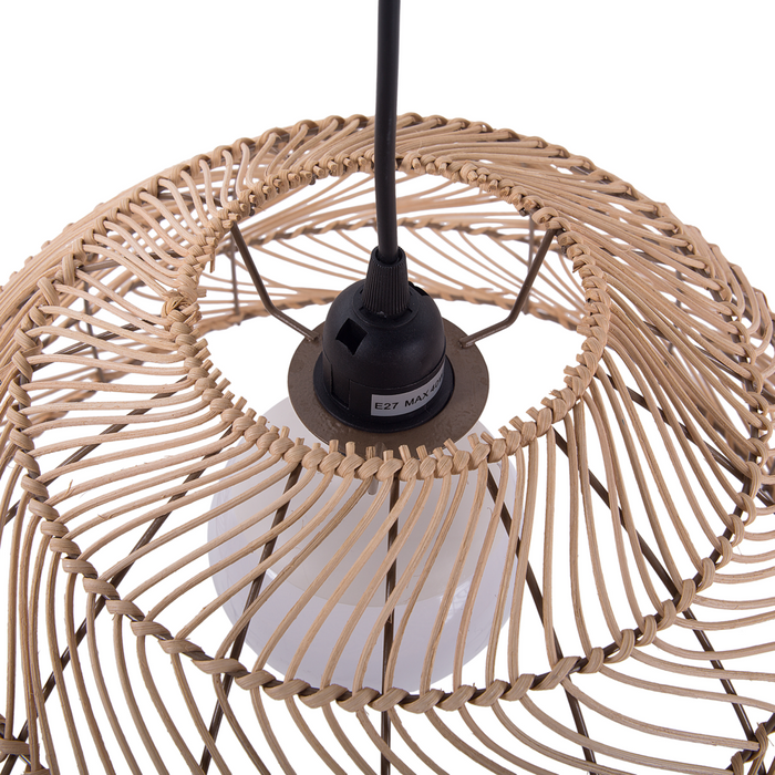 Lampada a sospensione in vimini Rattan a forma di campana Lampada a sospensione in stile boho
