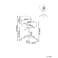 Sedia da scrivania imbottita in ecopelle bianca con alzata a gas regolabile in altezza con sedia girevole per operatore