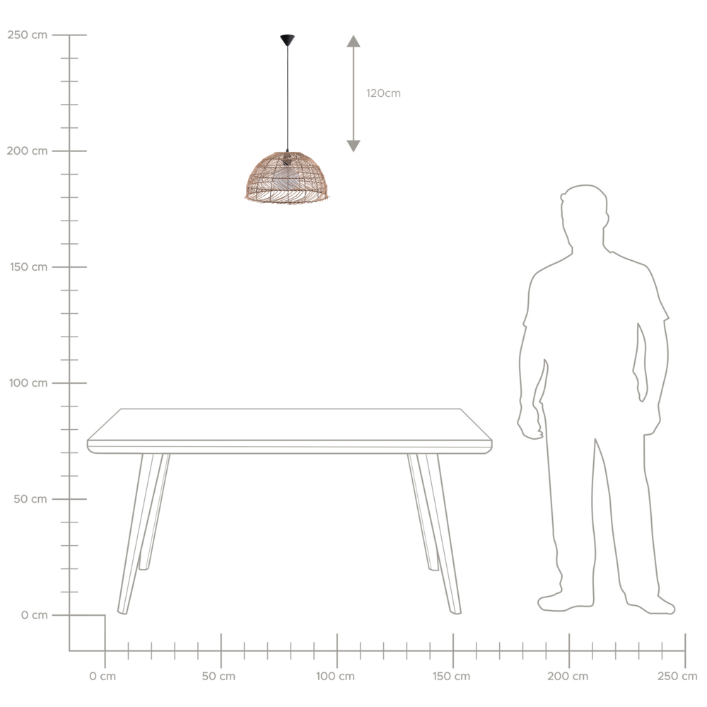 Lampada a sospensione in vimini Rattan a forma di campana Lampada a sospensione in stile boho