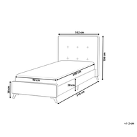 Letto singolo beige 90 x 200 cm imbottito in stile scandinavo