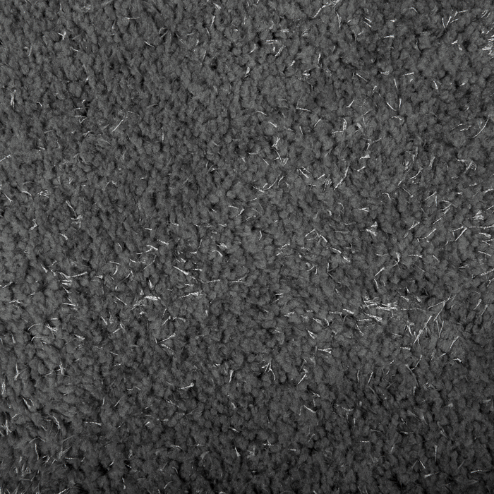 Tappeto shaggy grigio scuro 140 cm moderno tappeto rotondo trapuntato a Pelo Lungo