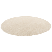 Tappeto Shaggy Beige 140 cm Moderno Tappeto Rotondo Trapuntato a Pelo Lungo