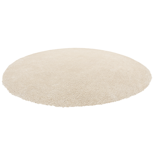Tappeto Shaggy Beige 140 cm Moderno Tappeto Rotondo Trapuntato a Pelo Lungo