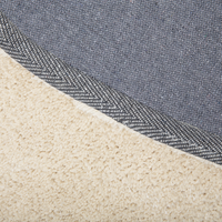 Tappeto Shaggy Beige 140 cm Moderno Tappeto Rotondo Trapuntato a Pelo Lungo