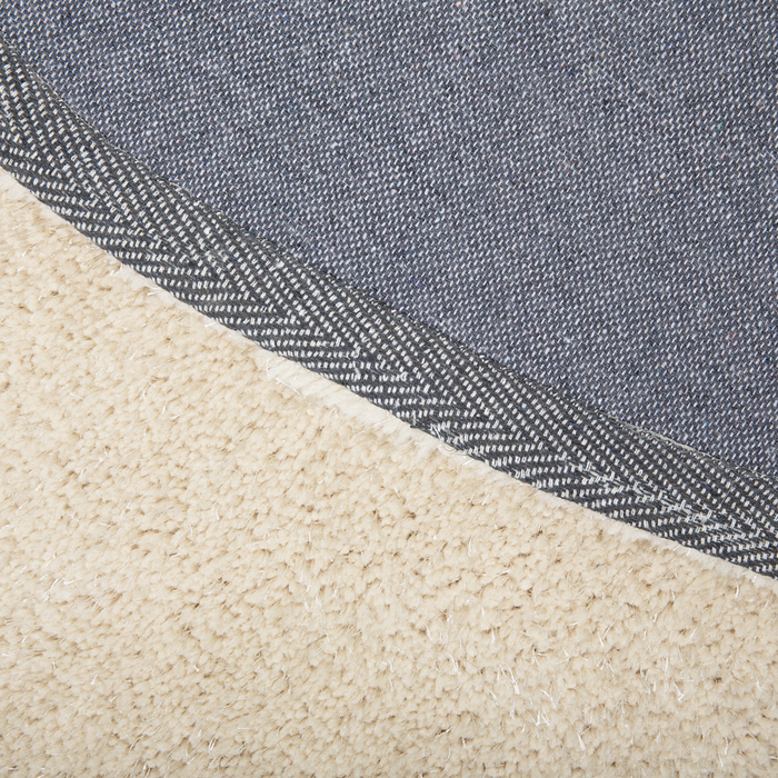 Tappeto Shaggy Beige 140 cm Moderno Tappeto Rotondo Trapuntato a Pelo Lungo