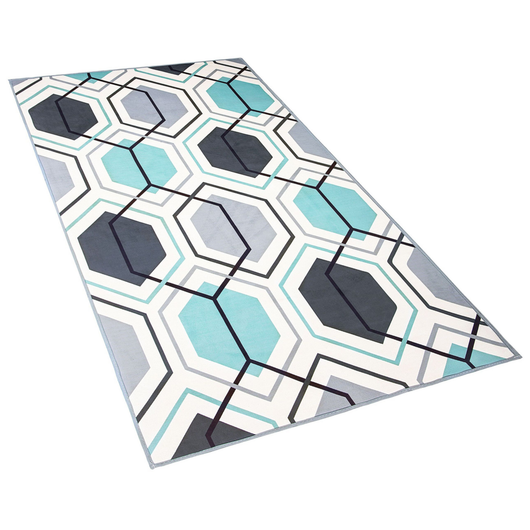 Tappeto tappetino Tappeto Tessuto Poliestere Multicolore Motivo Geometrico Lineare Rettangolare 80 x 150 cm