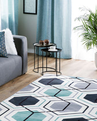 Tappeto tappetino Tappeto Tessuto Poliestere Multicolore Motivo Geometrico Lineare Rettangolare 160 x 230 cm