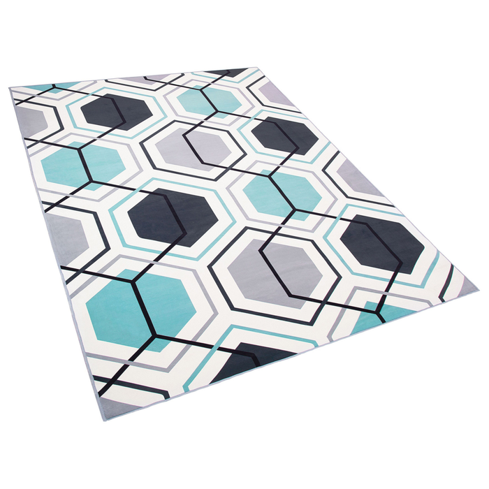 Tappeto tappetino Tappeto Tessuto Poliestere Multicolore Motivo Geometrico Lineare Rettangolare 160 x 230 cm