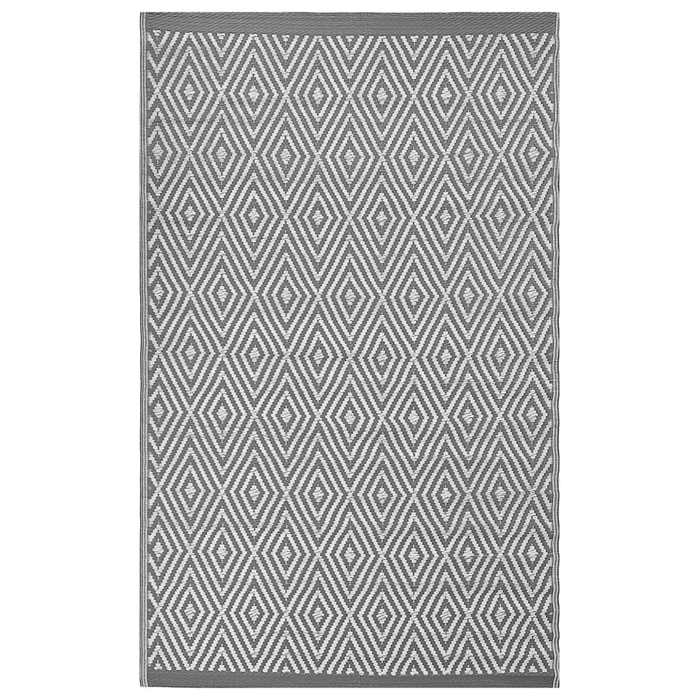 Tappeto da esterno per interni grigio chiaro PP 120 x 180 cm motivo geometrico