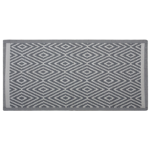 Tappeto per Interni e Esterni Motivo a Rombi Grigio Chiaro 90 x 150 cm motivo geometrico