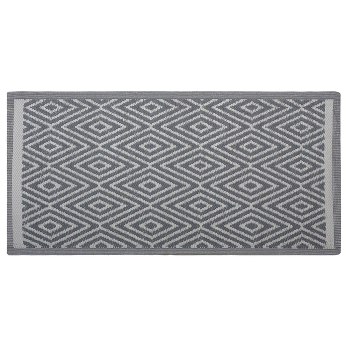 Tappeto per Interni e Esterni Motivo a Rombi Grigio Chiaro 90 x 150 cm motivo geometrico
