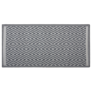 Tappeto per Interni e Esterni Motivo a Rombi Grigio Chiaro 90 x 150 cm motivo geometrico