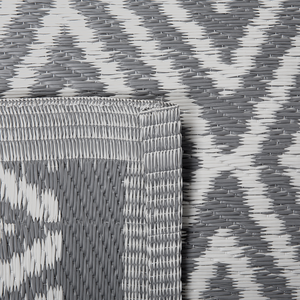 Tappeto per Interni e Esterni Motivo a Rombi Grigio Chiaro 90 x 150 cm motivo geometrico