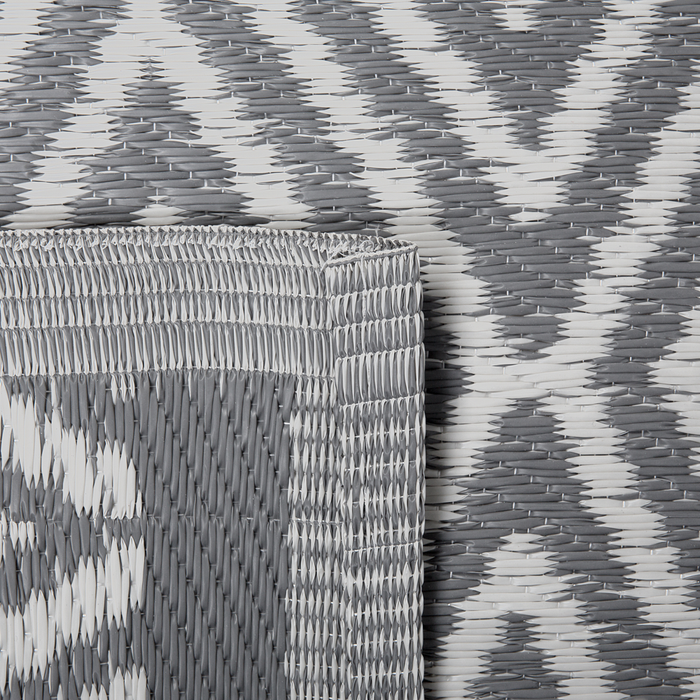 Tappeto per Interni e Esterni Motivo a Rombi Grigio Chiaro 90 x 150 cm motivo geometrico