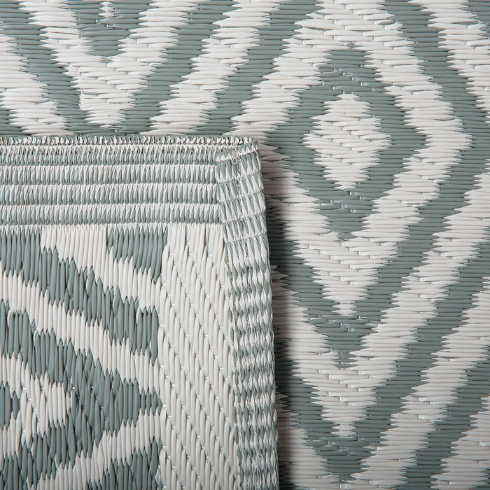 Tappeto Esterno Verde Sintetico 90 x 150 cm Diamante Motivo Geometrico Ecologico Moderno Minimalista