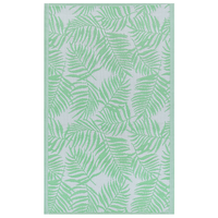 Tappeto per esterno verde PP 120 x 180 cm motivo foglia di palma reversibile