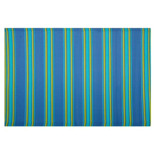 Tappeto per esterno Mat Blu Sintetico 120 x 180 cm Righe Motivo Geometrico Ecologico Moderno Minimalista